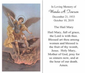 Wanda Towson - Prayer Card