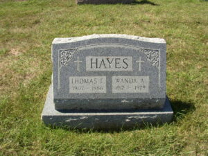 Thomas and Wanda grave stone